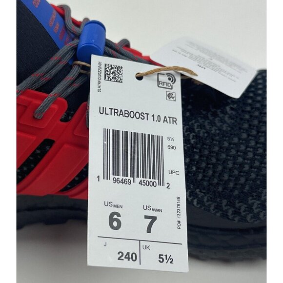 Adidas UltraBoost 1.0 ATR Black Red Blue Mens 6 / Womens 7 Running Shoes ID9641 - Picture 10 of 10
